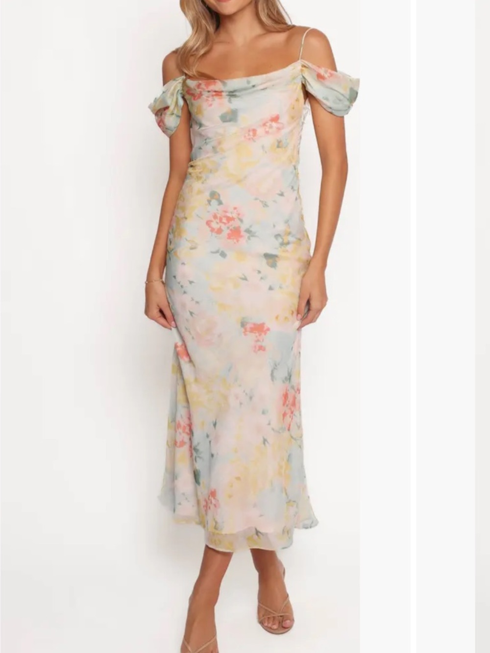 Petal and Pup Esther Floral Cold Shoulder Midi Dress